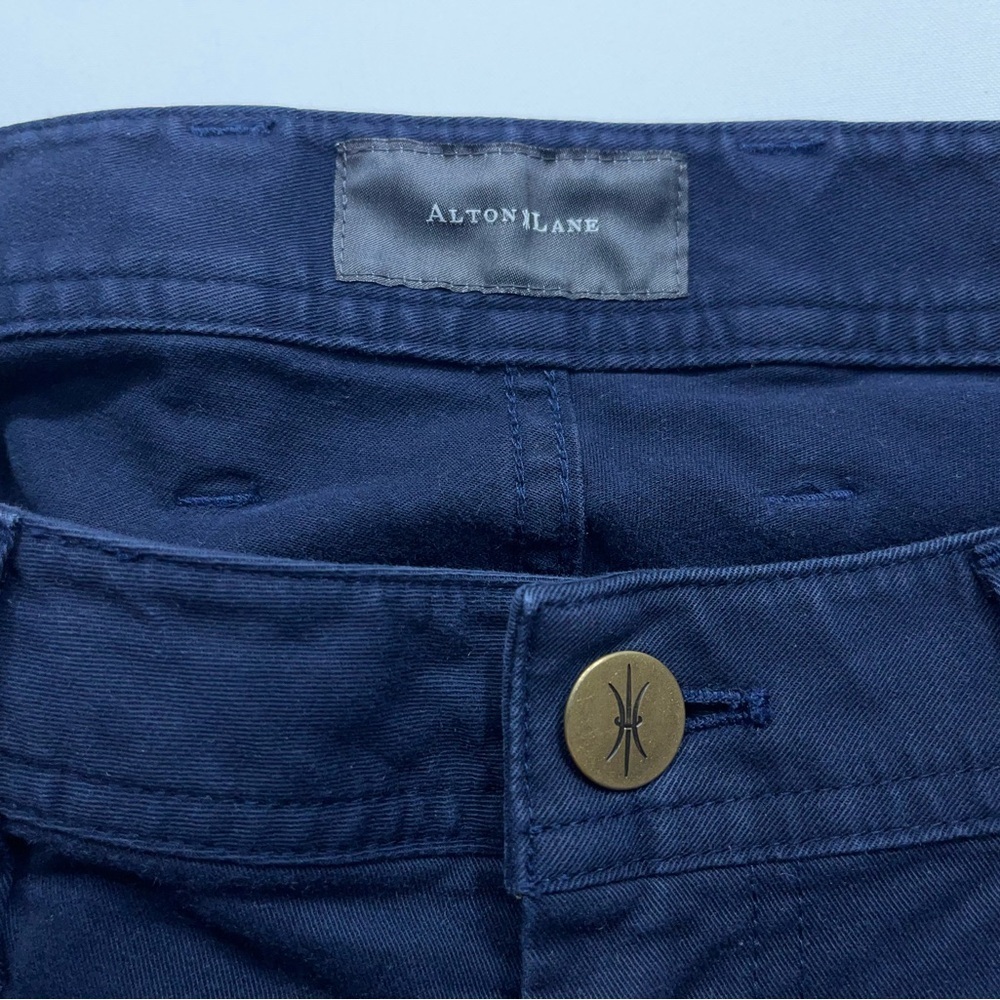 Alton Lane Pants Mens Size 34 Slim Five Pocket Chino Blue Stretch 33 in Inseam - Picture 4 of 15